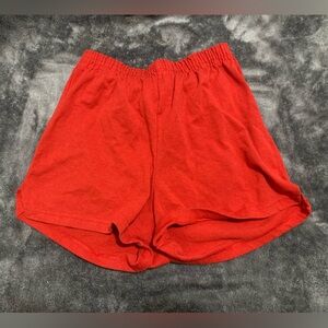 Red dance shorts in the size extra small